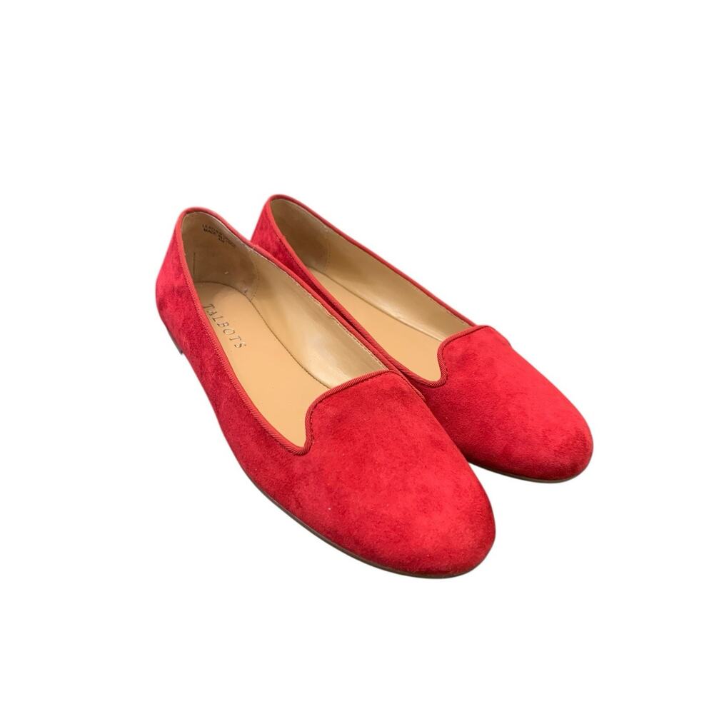 Talbots Size 6 M Womens Bright Red ‎ FRANCESCA SUEDE DRIVING FLATS Shoes Casual